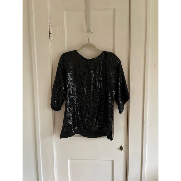 NWT Vintage 80s Exotica Silk Black Red Sequin Blouse Size 1X - Picture 15 of 15
